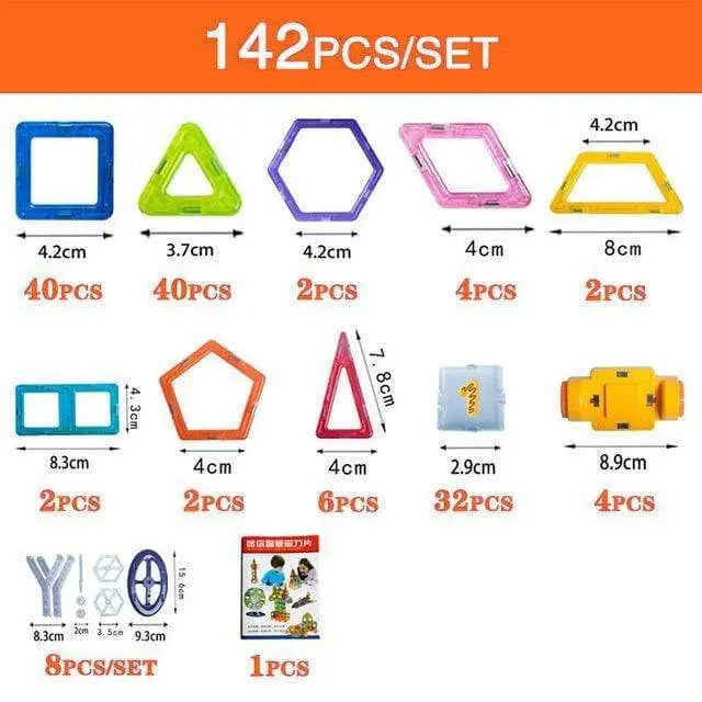 Magnetic construction block gift set for children