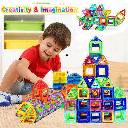 Montessori-inspired magnetic construction blocks for children
