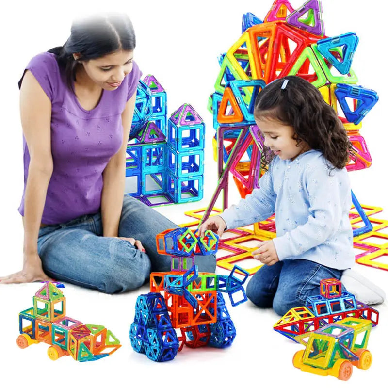 Preschool magnetic building toy encouraging creativity